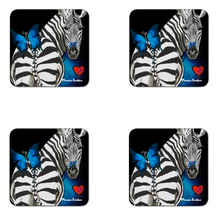Afbeelding in Gallery-weergave laden, Onderzetters "Zebra in Love"
