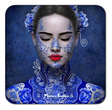 Afbeelding in Gallery-weergave laden, Onderzetters "Lady Delft" eyes-closed
